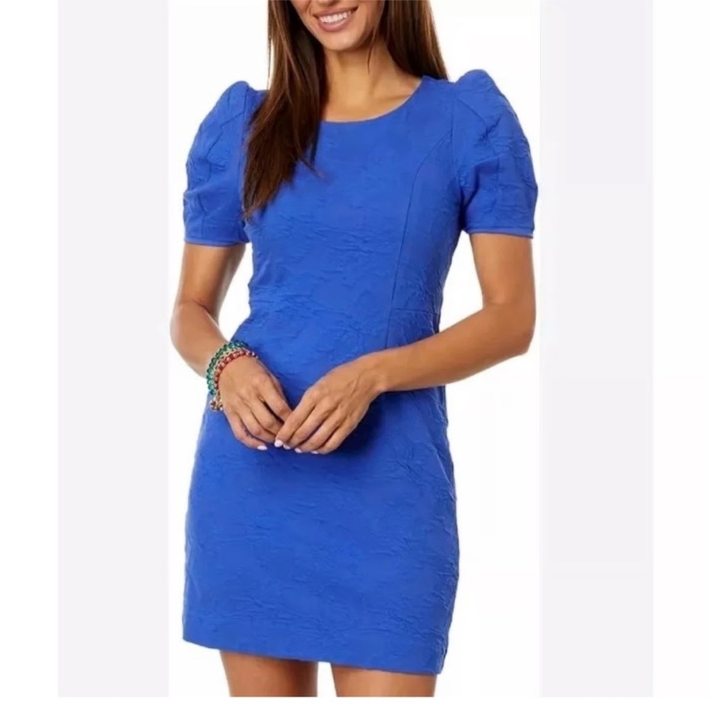 Lilly Pulitzer Alba Blue Knit Jacquard Emilie Dress